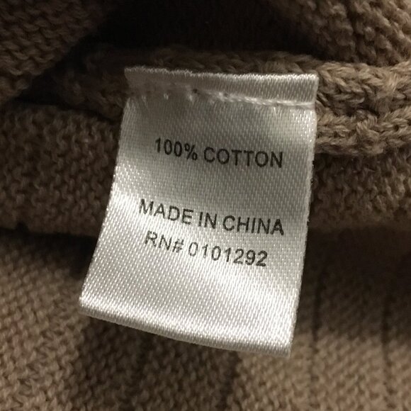 Lulu-B Beige and Black Cotton Ribbed Knit Sweater With Pocket - Picture 7 of 12